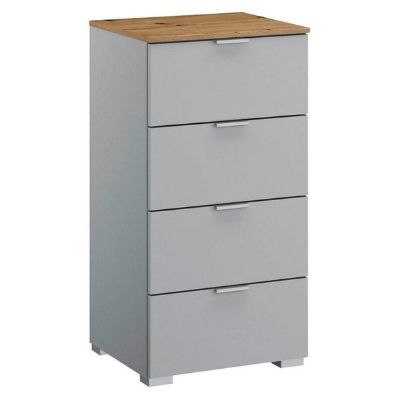 Stylife Kommode 40/81/42 cm , Lima , Grau, Eichefarben , Metall , 40x81x42 cm , Dekorfolie,matt,Nachbildung , Typenauswahl, Beimöbel erhältlich, stehend, in verschiedenen Holzdekoren erhältlich , 000380085227