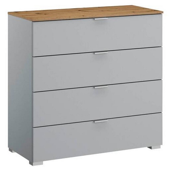 Stylife Kommode 80/81/42 cm , Lima , Grau, Eichefarben , Metall , 80x81x42 cm , Dekorfolie,matt,Nachbildung , Typenauswahl, Beimöbel erhältlich, stehend, in verschiedenen Holzdekoren erhältlich , 000380085228