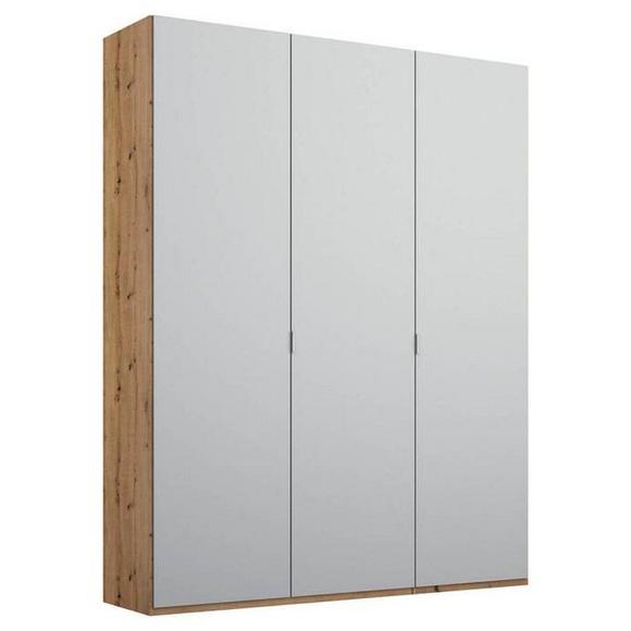 Stylife Drehtürenschrank in grau, eichefarben , Lima , Holzwerkstoff , 4 Fächer , 151x223x60 cm , bedruckt,Nachbildung , Typenauswahl, Beimöbel erhältlich, umfangreiches Zubehör erhältlich, In verschiedenen Grössen erhältlich, in verschiedene