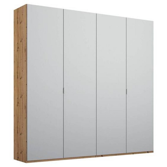 Stylife Drehtürenschrank in grau, eichefarben , Lima , Holzwerkstoff , 4 Fächer , 201x223x60 cm , bedruckt,Nachbildung , Typenauswahl, Beimöbel erhältlich, umfangreiches Zubehör erhältlich, In verschiedenen Grössen erhältlich, in verschiedene