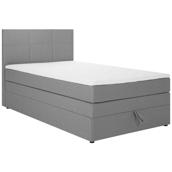 Welnova Boxspringbett 120/200 cm in grau , Eve , Textil , H5=hart ab ca.120kg , 120 cm , gepolstertes Kopfteil , 001408004016