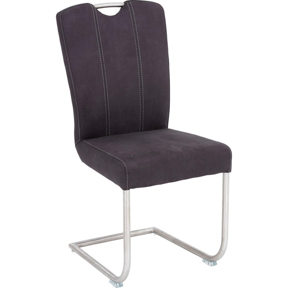 Valdera Schwingstuhl in metall, textil grau, edelstahlfarben , Hera , 43x99x56 cm , gebürstet,gebürstet , Stoffauswahl , 001475004502