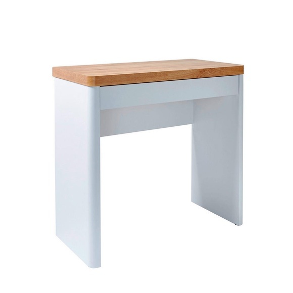 XXXLutz Laptoptisch 79/44/76 cm in weiss, eichefarben , Cu-Libre 80 , Metall, Holzwerkstoff , 1 Schubladen , 44x76 cm , Dekorfolie,Nachbildung , in verschiedenen Holz-Dekore erhältlich , 001504009101