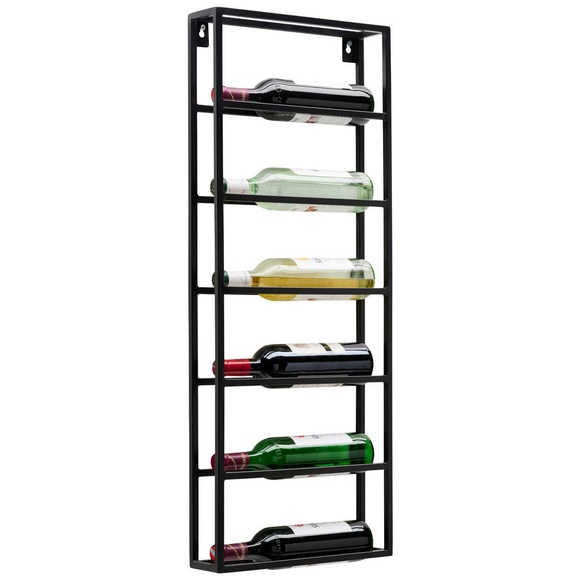 Landscape Weinregal 36/9/92 cm , Madras , Schwarz , Metall , Metalloptik , 36x9x92 cm , pulverbeschichtet,pulverbeschichtet , 001609004001