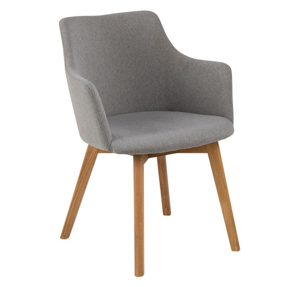 Stuhl BELLA Stoff Grau, Eiche