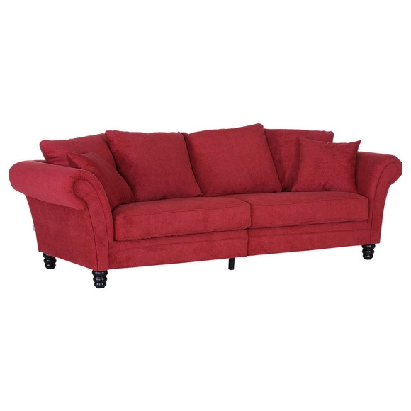 Livetastic Megasofa in flachgewebe rot , Lamour , Holz, Textil , Buche , massiv , Uni , 270x80x110 cm , Flachgewebe,Echtholz , 001877093514