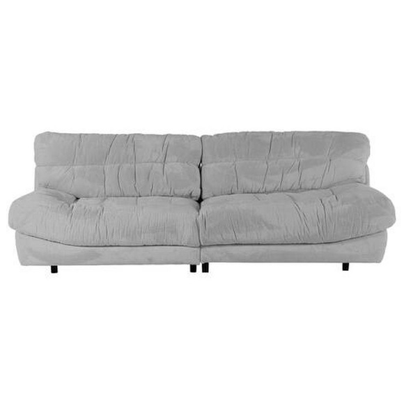 Ambia Home Bigsofa in plüsch grau , Rometta -Ambia Home- , Textil , 262x70x115 cm , Plüsch , Stoffauswahl, Rücken echt , 001877100102