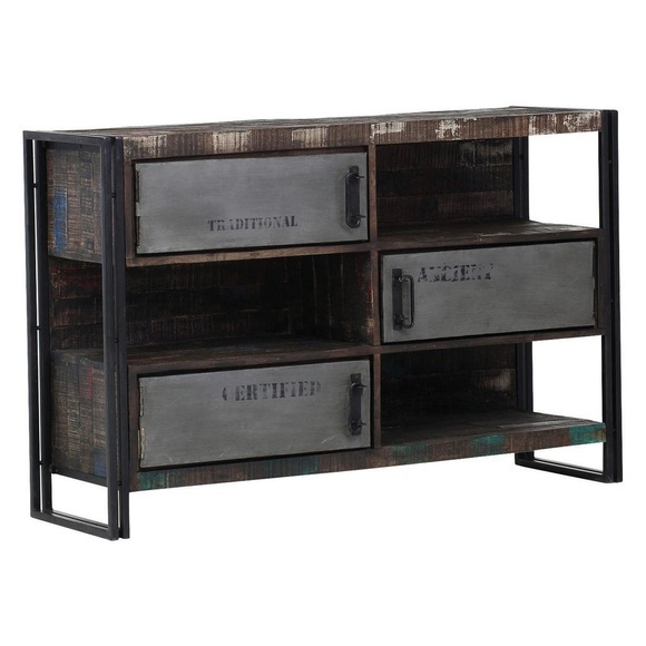 XXXLutz Kommode 140/90/40 cm , Titan , Braun , Holz, Metall , Mangoholz , massiv , 140x90x40 cm , antik, lackiert,lackiert, gewachst,Echtholz , 001877154611