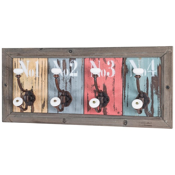 XXXLutz Wandgarderobe , Jessica 4 , Multicolor , Holz , Tanne , 48x21x10 cm , Echtholz , 001931032201