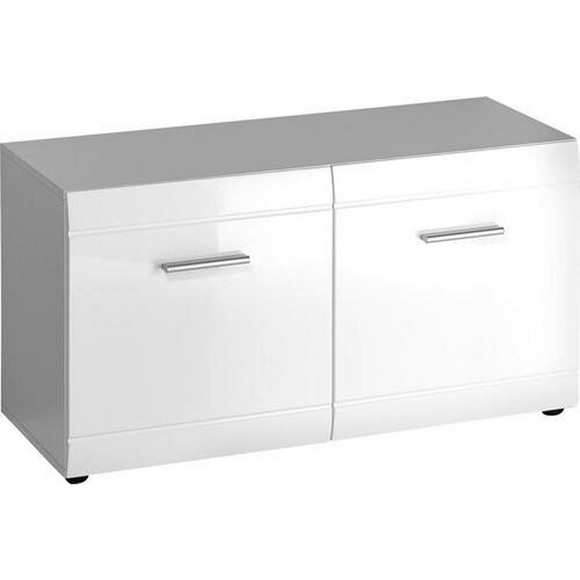 Xora Garderobenbank 96/52/40 cm , Adana , weiss , Kunststoff , 96x52x40 cm , Hochglanz, lackiert,Nachbildung , 001258009703