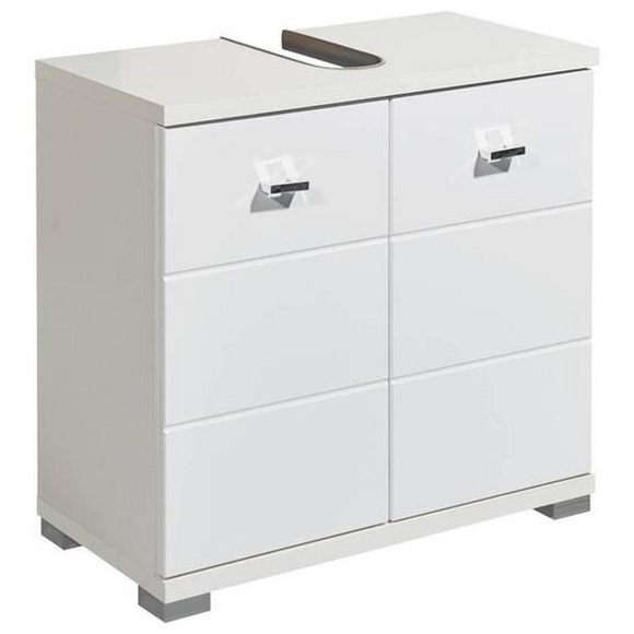 Livetastic Waschbeckenunterschrank 60/52/30 cm , Pool , weiss , Holzwerkstoff , 1 Fächer , 60x52x30 cm , Dekorfolie,Dekorfolie,Dekorfolie,Nachbildung,Nachbildung,Nachbildung , 001279008601