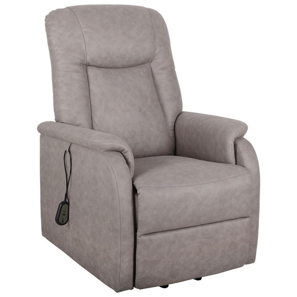 Cantus Fernsehsessel in holz, metall, textil grau , Josef -Top- , Kiefer , massiv , 75x111x93 cm , pulverbeschichtet,Natur,matt,Mikrofaser,Echtholz , 002674007801