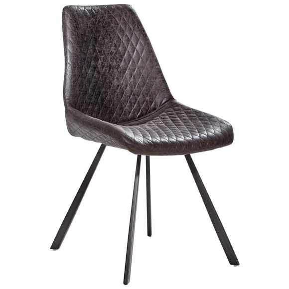 Ambia Home Stuhl in metall, textil grau , Rasmus -Ambia Home- , 46x86x61 cm , matt, pulverbeschichtet,Mikrofaser , 002727014101