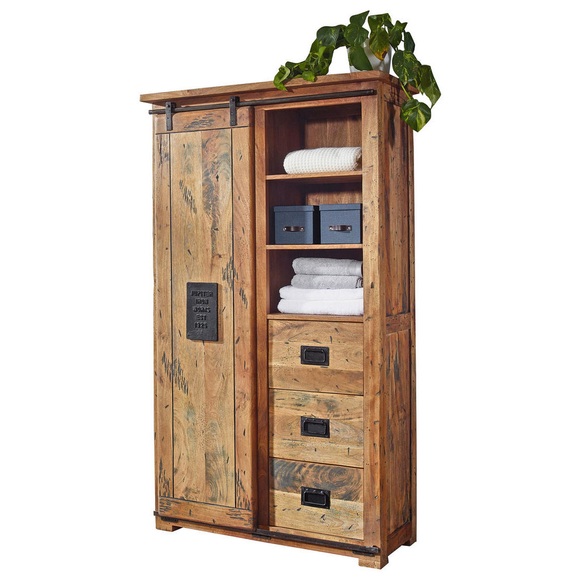 Livetastic Highboard 100/175/45 cm , Elvira , Naturfarben , Metall , Mangoholz , massiv , 100x175x45 cm , Gebrauchsspuren,Echtholz , Typenauswahl , 002741008906