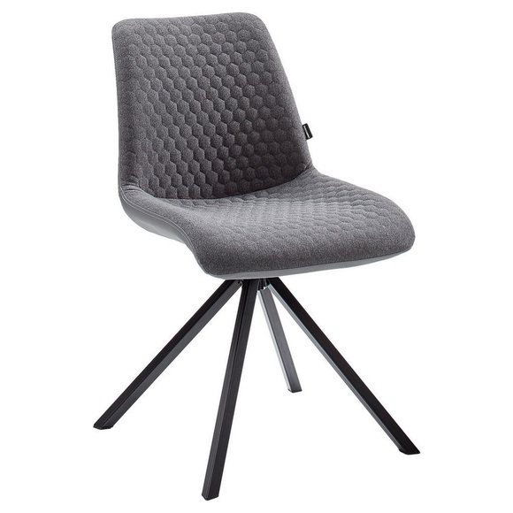 Livetastic Stuhl in textil grau , Laura , 48x87x58 cm , pulverbeschichtet,Flachgewebe,Lederlook , 002948000201
