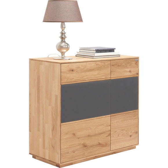 Valnatura Kommode 98/89/42 cm , Avanti , Anthrazit, Eichefarben , Holz , Eiche,Eiche , massiv,massiv , 1 Schubladen , 98x89x42 cm , gebürstet,gebürstet,lackiert,Echtholz,Echtholz , 002054001001
