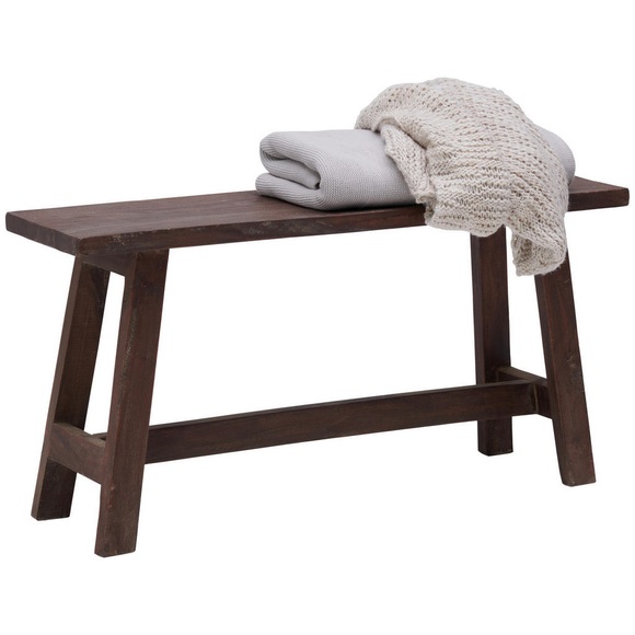 Landscape Sitzbank in holz braun , Ranch , Mahagoni , massiv , 90x45x25 cm , Natur,Echtholz , abwischbar , 002091000101