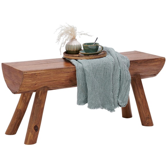 Landscape Sitzbank in holz teakfarben , Kansas , Teakholz , massiv , 100x45x30 cm , Natur,Echtholz , 002091000201