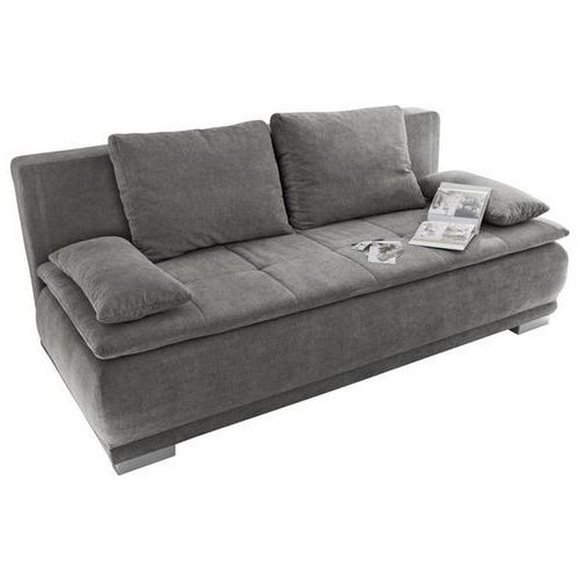 MID.YOU Schlafsofa in textil, holzwerkstoff grau , Luigi Lux.3dl , Uni , 208x93x105 cm , Nachbildung , 002220004103