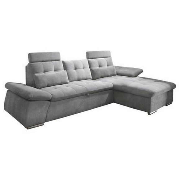 MID.YOU Wohnlandschaft in textil, holzwerkstoff grau , Nalo Longchair 2f.rec , Uni , 170 cm , Nachbildung , seitenverkehrt erhältlich, Rücken echt , 002220026405