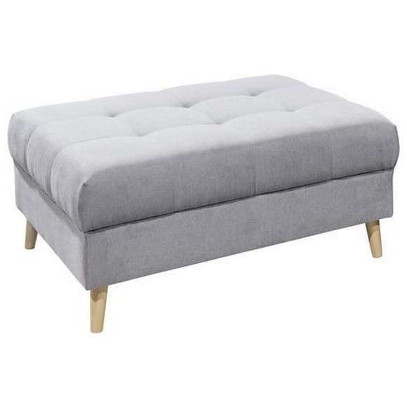 MID.YOU Hocker in textil, holzwerkstoff hellgrau , Alice , Uni , 106x48x80 cm , Nachbildung , Stoffauswahl , 002220026007