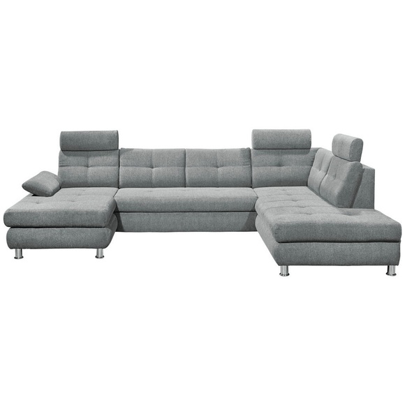 MID.YOU Wohnlandschaft in textil hellgrau , Alba , 233 cm , 002220029603