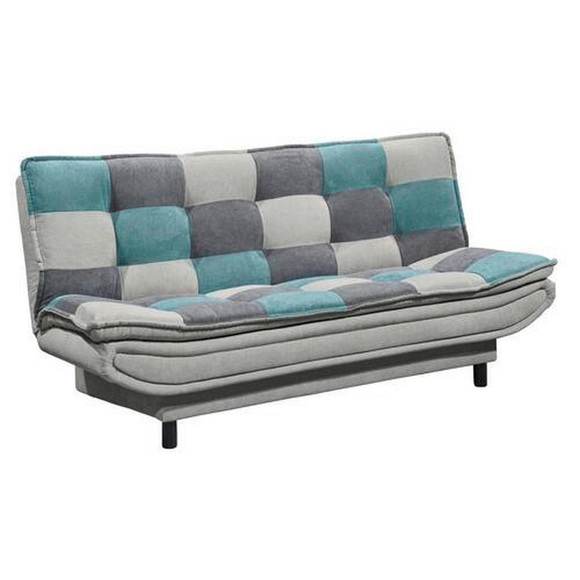 MID.YOU Schlafsofa in textil, holzwerkstoff grün, schlammfarben, dunkelgrau , Patch , 188x90x89 cm , Schlafen auf Sitzhöhe , 002220034402