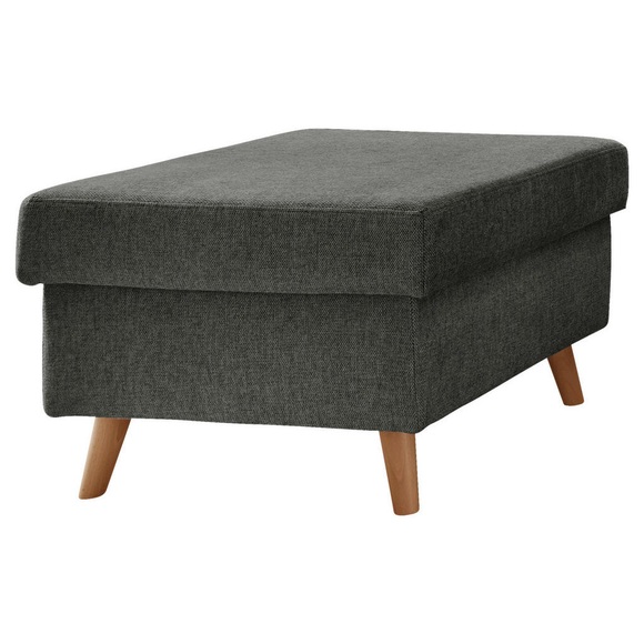 P & B Hocker in textil anthrazit , Valentina , Buche , massiv , Struktur , 61x43x61 cm , lackiert,Struktur,Echtholz , 002310004918