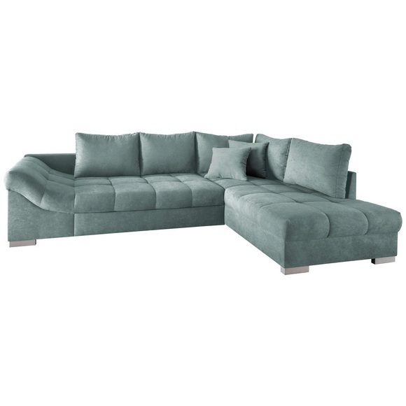 MID.YOU Eckschlafsofa in mintgrün textil , Alvito , Buche , 298x202 cm , Mikrofaser , Liegefunktion, Rücken echt, Armteil links , 002310006733