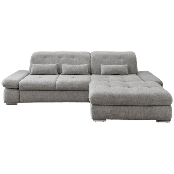 Livetastic Ecksofa in chenille silberfarben , Dalida , 300x196 cm , 002310008201