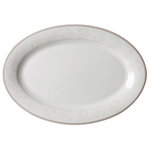 Ritzenhoff Breker Servierplatte 32/21 cm , 46960 , Beige , Keramik , Ornament , 32x21 cm , glänzend, bedruckt , 003417075210