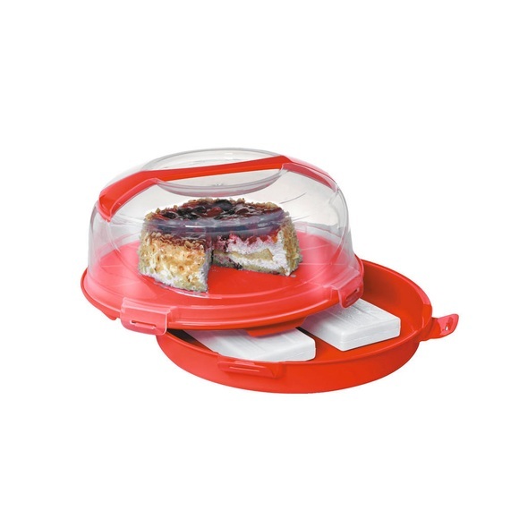 Homeware Kuchentransportbox kunststoff , M-804 , 19.5 cm , glänzend,glänzend , lebensmittelecht, Tragegriff , 0038870017