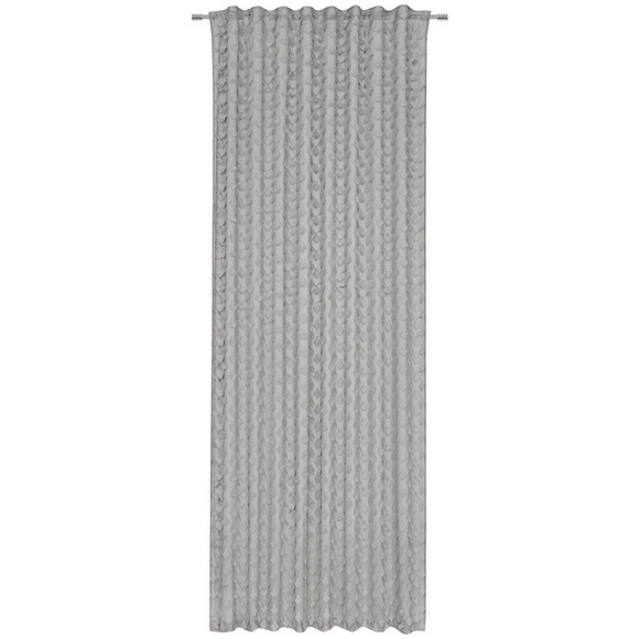 Novel Fertigvorhang transparent , Vorhang Clara , Hellgrau , Textil , Uni , 140x255 cm , Webstoff , beliebig kürzbar, für Stange und Schiene geeignet , 003917050002