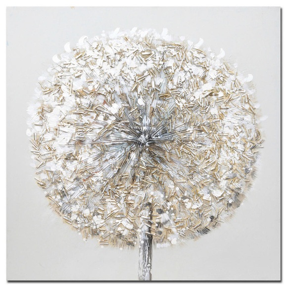 Monee Ölgemälde 55/55 cm , Bd19b623b-1aa , Blau, Braun, Grau, Schwarz, weiss , Holz, Textil , Tanne , massiv , 55x55 cm , Natur,Leinwand,Echtholz , Keilrahmen , 0039450021