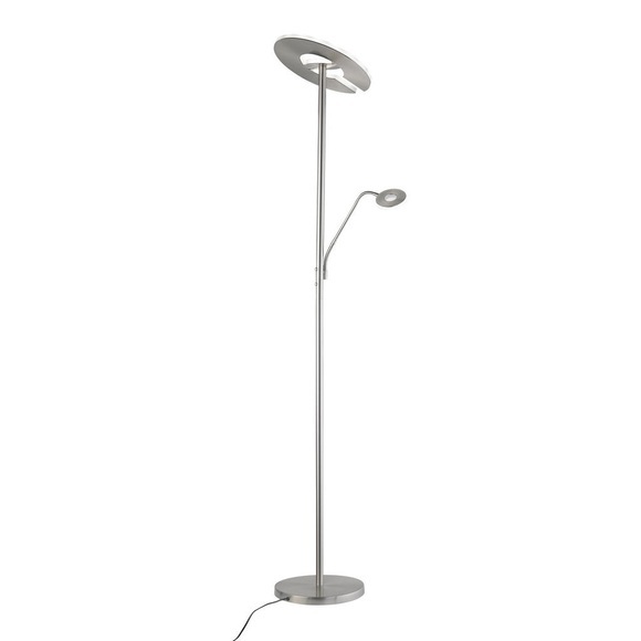 XXXLutz Led-stehleuchte , 40317 , Nickelfarben , Metall , 180 cm , 003151092801