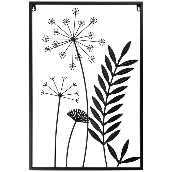 Ambia Home Wanddeko 40/60 cm , Summer Breathe , Schwarz , Metall , 40x60 cm , lackiert , 0031690751