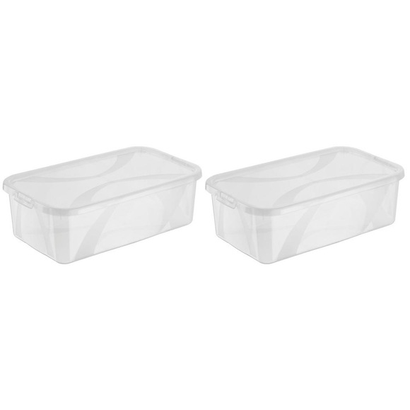 Rotho Box mit deckel 34/20/11 cm , 6119700096lz , Transparent , Kunststoff , 20x11x34 cm , Deckel abnehmbar , 003294028805