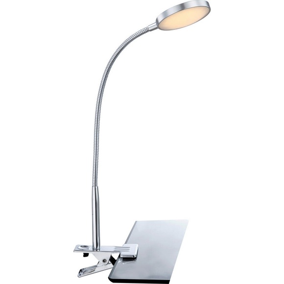 GLOBO PEGASI Klemmstrahler Aluminium chrom, nur LED, Flexo, Schalter, BxH:300x470, ink
