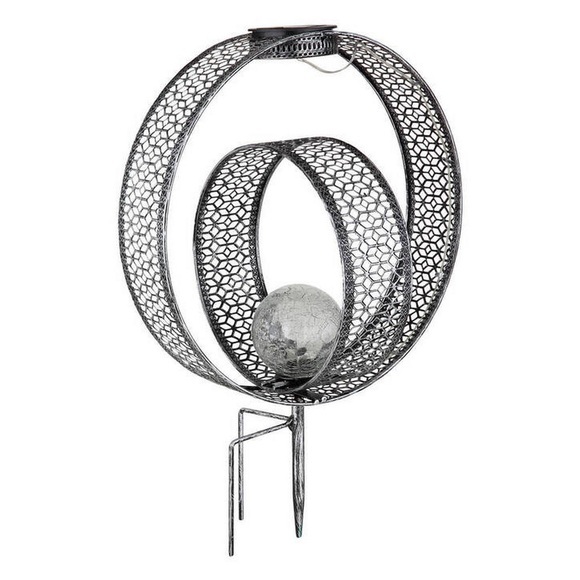 Solarleuchte Metall silber antik LED