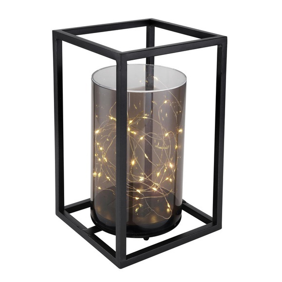 Solarleuchte Metall schwarz 40xLED