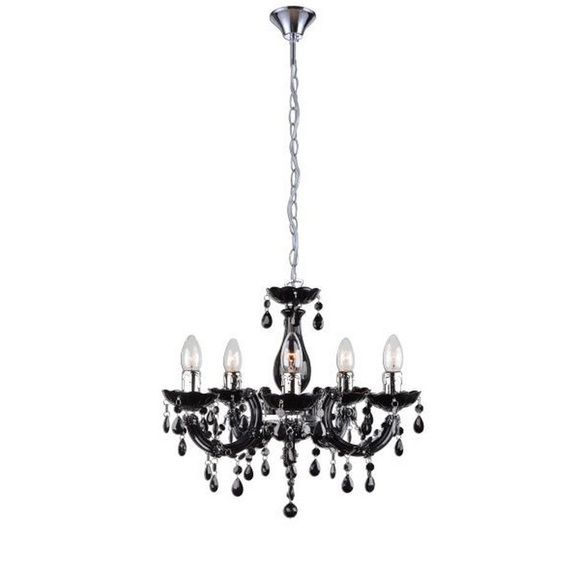 GLOBO CUIMBRA II Luster Chrom schwarz, Acrylkristalle, D:440, H:1280, exkl. 5xE14 40W
