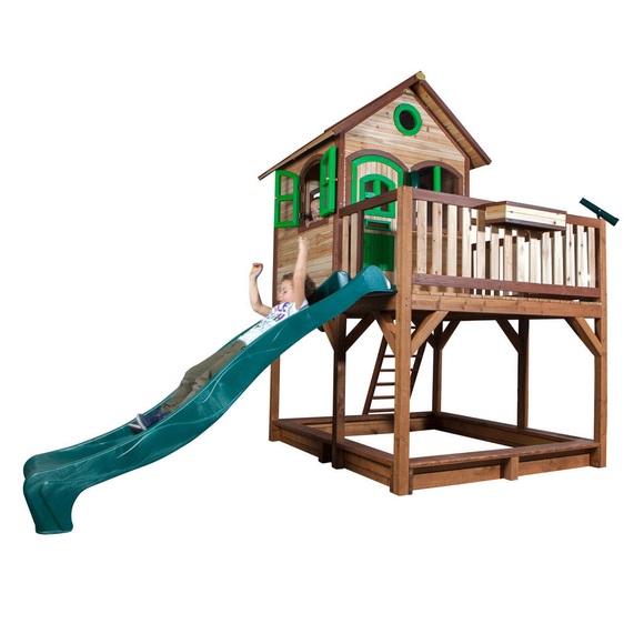 XXXLutz Spielhaus liam , A030.151.00 , Braun, Grün , Holz, Kunststoff , Tanne , 377x291x255 cm , 004005012301