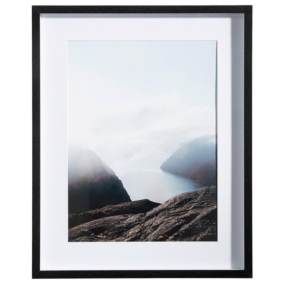 XXXLutz Bilderrahmen in schwarz , 652489 , Holz, Glas , 42x52x3 cm , klar , Passepartout , 004342058406