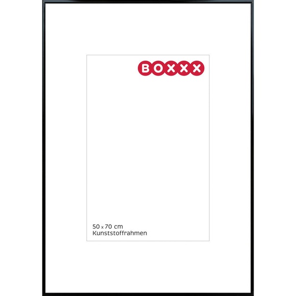 Boxxx Bilderrahmen in schwarz , 658191 , Kunststoff, Glas , 51.3x71.3x1.4 cm , klar , 004342061505