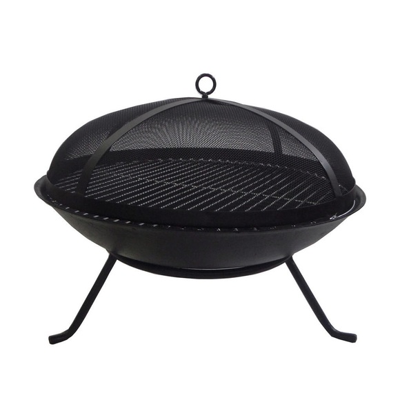Ambia Garden Feuerschale , 6117 , Schwarz , Metall , 23 cm , lackiert , Grillfunktion, abnehmbare Standfüsse , 0057970005