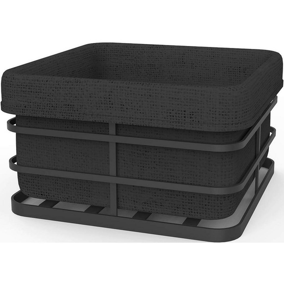 Homeware Profession. Brotkorb 19/19/11 cm , Modern Kitchen , Schwarz , Textil , 0.003 l , 19x11 cm , pulverbeschichtet,Leinwand,Leinwand , lebensmittelecht , 0071120059