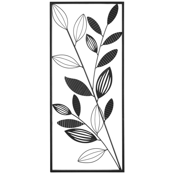 Ambia Home Wanddeko 35,5/81,5 cm , 22Ab1016Aj , Schwarz , Metall , 35.5x81.5 cm , matt , 0085610233