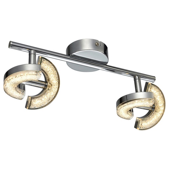 Novel Led-strahler , C50447-2l , Metall, Kunststoff , 12x14 cm , verchromt, lackiert , 008227081902