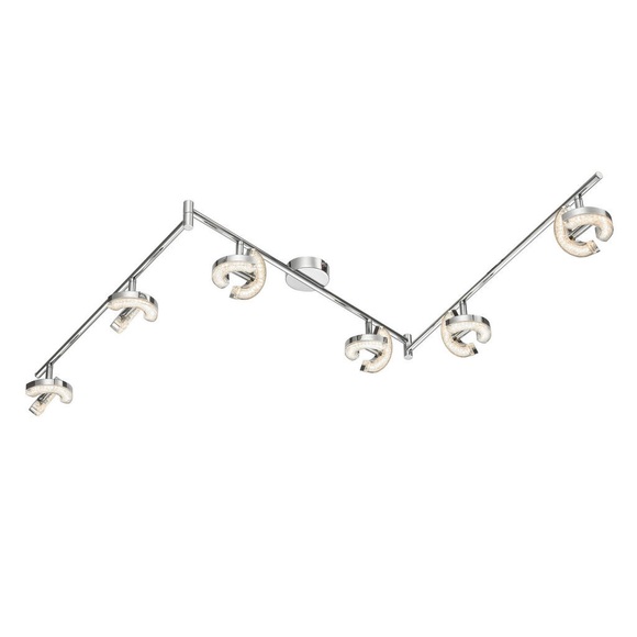 Novel Led-strahler , C50447-6l , Chromfarben , Metall, Kunststoff , 11x180 cm , verchromt, lackiert,matt, Hochglanz , 008227081905