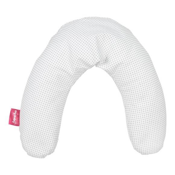 My Baby Lou Babynackenkissen , Lagerungskissen , Grau, weiss , Textil , 102 cm , weich und anschmiegsam, pflegeleicht , 009034002002